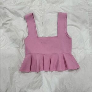 Zara Pink Peplum Tank Top
